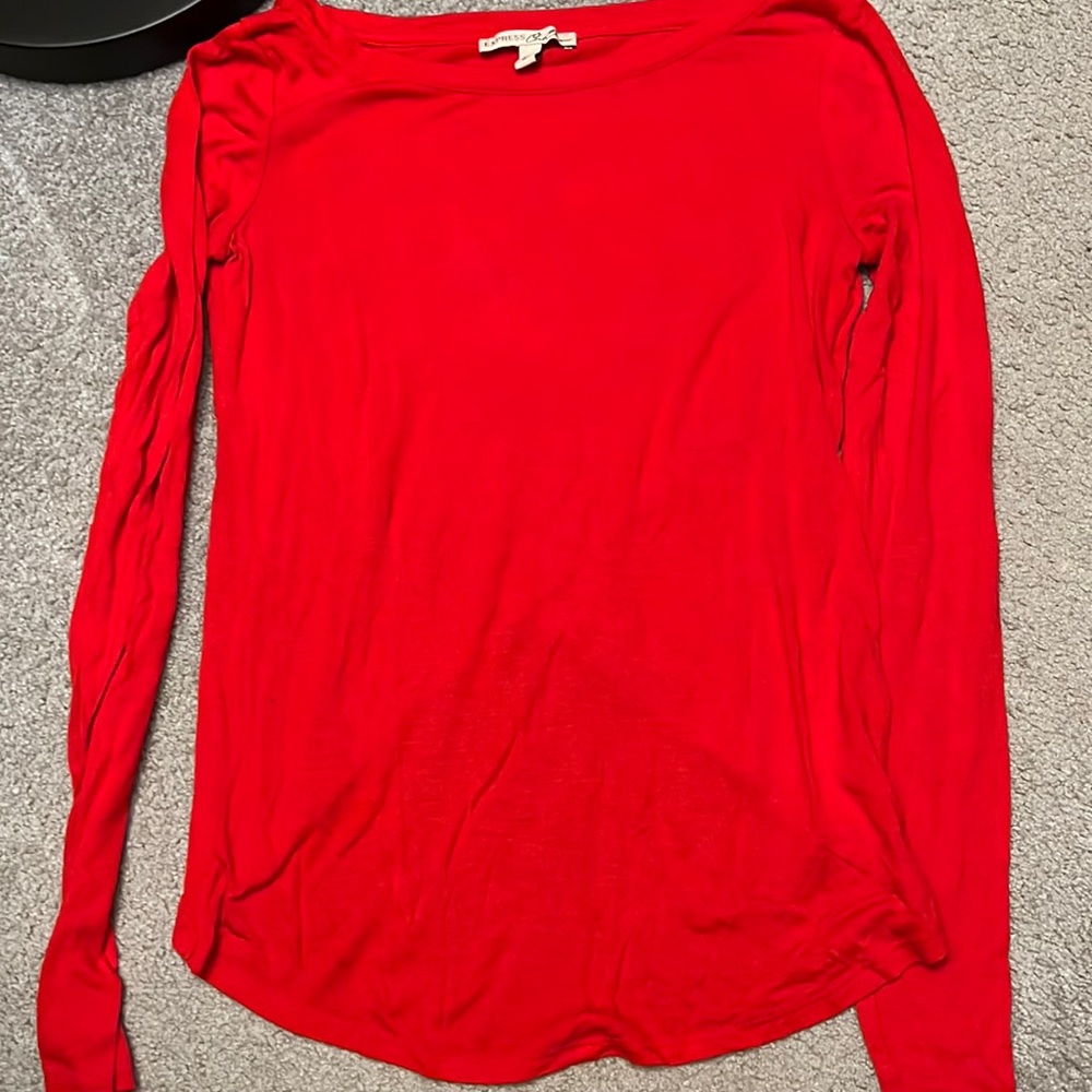Long sleeve tee with criss-cross back detail